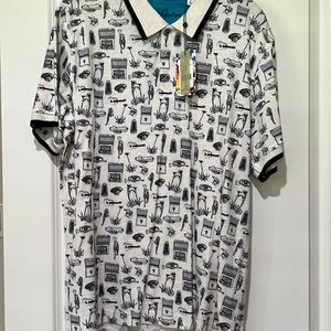 Robert Graham men’s polo shirt skull guitar print size large brand new